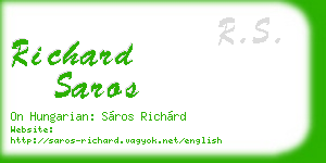 richard saros business card